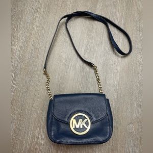 Michael Kors crossover body navy blue purse
